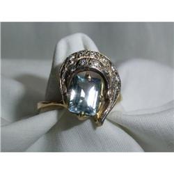 Aquamarine & Diamond Ring #1637088