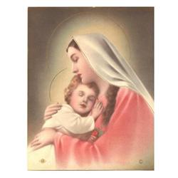 Old  Lithograph of the Virgin Mary & Baby Jesus#1637240