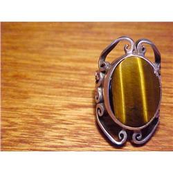 Arte en Plata Old Taxco Silver & Tiger eye Ring#1637242