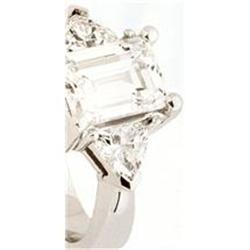 THREE STONE RING DIAMOND RING 3 STONES 0.73 CTS#1637273