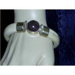 Vintage Wood Stone  Bracelet Old styl Pin Lock #1637276