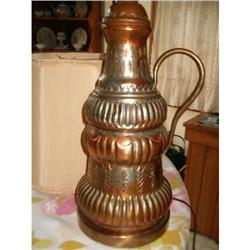 Hammered Copper Pitcher Country Lamp #1637279