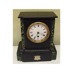 19c Onyx Marble Mantle Clock 1882 Plaque #1637374