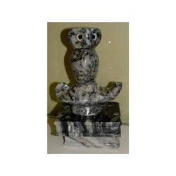 Marble Owl Perched on Lamp Books Statue #1637376