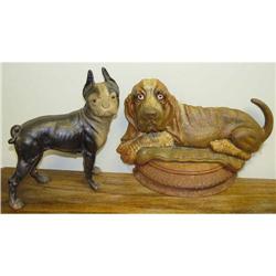 Cast Iron Bull Dog Sculpture Basset Hound #1637380