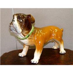 Italian Majolica Bulldog Sculpture Statue Dog #1637381