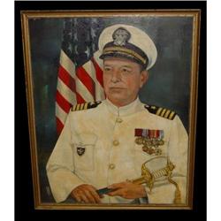 US Military Navy Officer Portrait Oil Painting #1637399