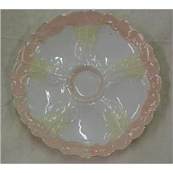 Lovely German Oyster Plate Peach/Yellow Trim #1637412