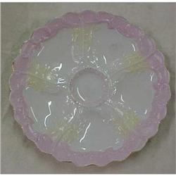 Lovely German Oyster Plate Pink /Yellow  Trim #1637413