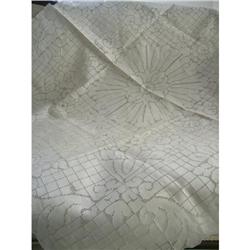 ELEGANT ALL EMBROIDERED  WHITE  TEA TABLECLOTH #1637440