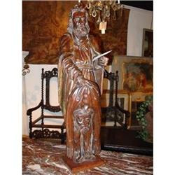 18th Century Walnut wood statue of Saint #1637445