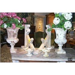 Pair of Antique Iron Urns #1637463