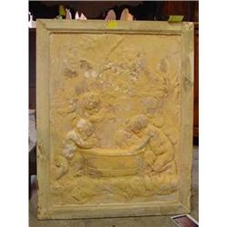 Plaster Bas Relief on Wood from France #1637481