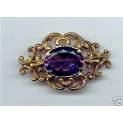 1850's English Victorian amethyst brooch  #1637510