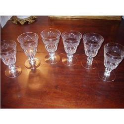 6 Georgian Regency cut glass white wines 1820's#1637516