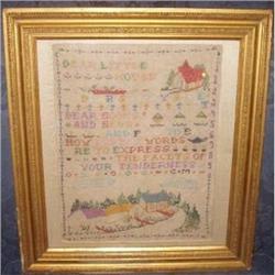 Baltimore Maryland silk on linen needlework #1637533