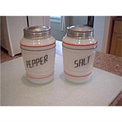 Anchor Red & Black Stripe Barrel S & P Set #1637585