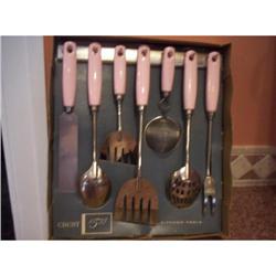 Ekco Crest Pink Utensil Set NIB #1637586