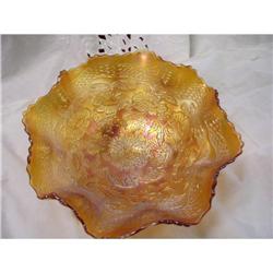 Fenton Two Flowers 10 3/4 ? Marigold 3Footed #1637593