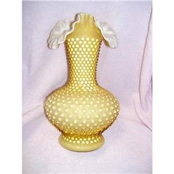 Fenton Honey Amber Hobnail 11? Vase #1637602