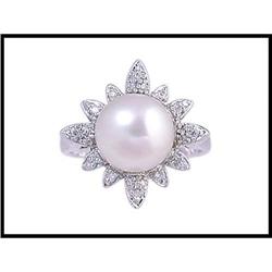 PEARL DIAMOND RING WITH FLAIR WAS $595.00 #1645831