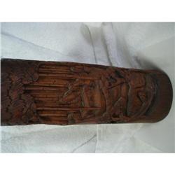 Rare Carved Scene Bamboo Brush Pot #1645900