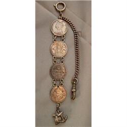 STERLING SILVER LOVE TOKEN WATCH CHAIN #1645901