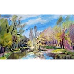 "May. Sokolniki" oil in impressionism style. #1645908