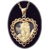 Carved Wedgwood Blue Cherub Cameo Pendant #1645919