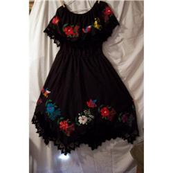 Vintage Hand Emroidered Mexican Dress #1645929