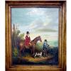 Image 1 : 19c ORIGINAL OIL PAINTING OF HUNT SCENE HUNTERS#1645959