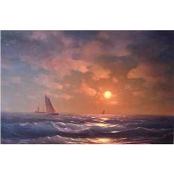 SEASCAPE STUNNING ORIGINAL OIL PAINTING LISTED #1645968