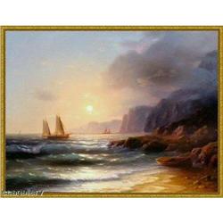 SEASCAPE SPECTACULAR ORIGINAL OIL PAINTING #1645975