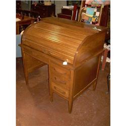 Small Lady's or Child's Oak Roll-top Desk  #1645986