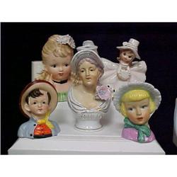 5 Painted Head Vases #1646012