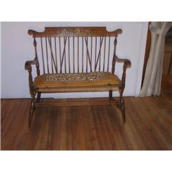 Maple Bench With Rush Seat #1646019