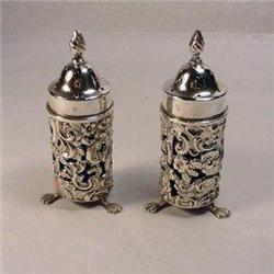 Pair of Edwardian Ornate Silver Pepperettes #1646025