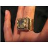 Huge Sterling Silver Olivine Quartz Estate Ring#1646045
