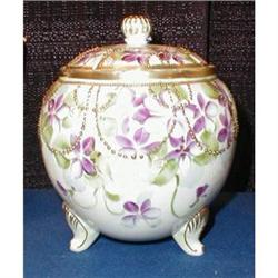 NIPPON Biscuit JAR Violets Moriage -ANTIQUE- #1646059