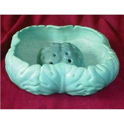 VAN Briggle ACANTHUS Bowl & Frog TURQUOISE #1646061