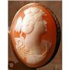CAMEO 14k BROOCH Roman LADY Flowers - ANTIQUE #1646087