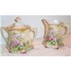 RS Prussia Rose Footed Cream and Sugar #1646130