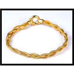 SIMPLE 14K YELLOW GOLD BRAIDED BRACELET #1646140