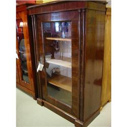 Biedermeier  walnut single glass door Vitrine #1646160