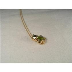 Estate 14K YG Gold Peridot Animal Frog Pendant #1646266