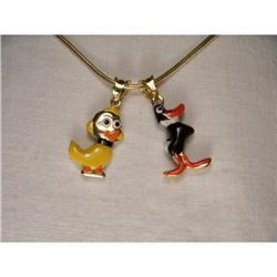 Estate 14K YG Gold Enamel Character Charms #1646274