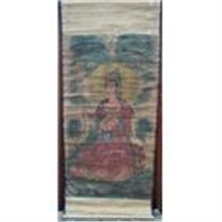 Antique Tibetan painting on paper scroll #1646295