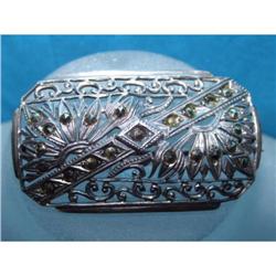 Estate Deco Marcasite Sterling Silver Broach  #1646384