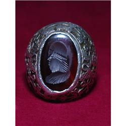 Sterling Silver Cameo Carnelian Engraved Ring #1646389