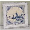 Image 1 : 19c Delft Tile Plaque Dutch Coastal Windmill #1646561